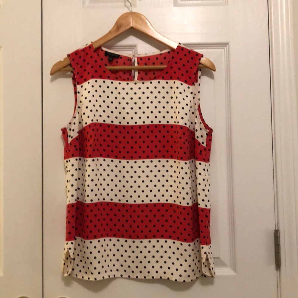 Talbots Striped Tank with Polka Dots